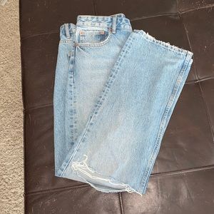 Zara distressed blue denim jeans !